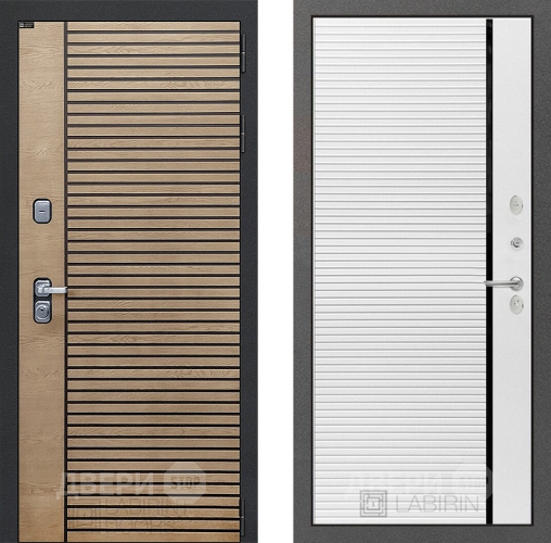 Входная металлическая Дверь Лабиринт (LABIRINT) Ritm 22 Белый софт в Голицыно