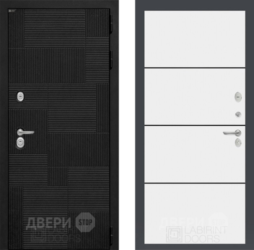 Входная металлическая Дверь Лабиринт (LABIRINT) Pazl 25 Белый софт в Голицыно