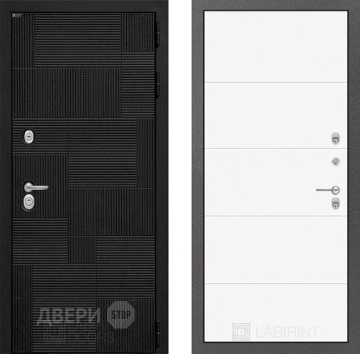 Входная металлическая Дверь Лабиринт (LABIRINT) Pazl 13 Белый софт в Голицыно