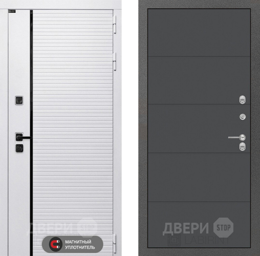 Входная металлическая Дверь Лабиринт (LABIRINT) Royal 13 Графит софт в Голицыно