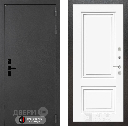 Дверь Лабиринт (LABIRINT) Acustic 26 Белый (RAL-9003) в Голицыно