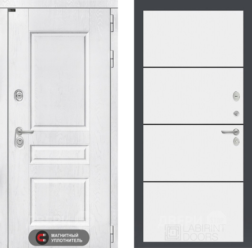 Дверь Лабиринт (LABIRINT) Versal 25 Белый софт в Голицыно
