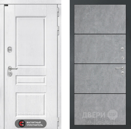 Входная металлическая Дверь Лабиринт (LABIRINT) Versal 25 Бетон светлый в Голицыно