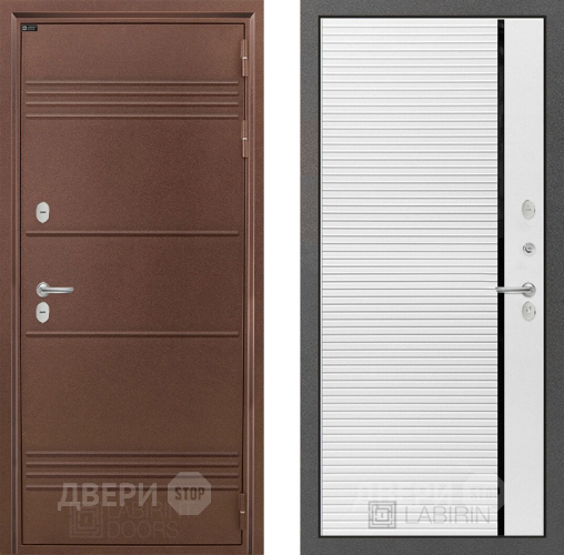 Входная металлическая Дверь Лабиринт (LABIRINT) Термо Лайт 22 Белый софт в Голицыно