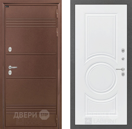 Входная металлическая Дверь Лабиринт (LABIRINT) Термо Лайт 23 Белый софт в Голицыно