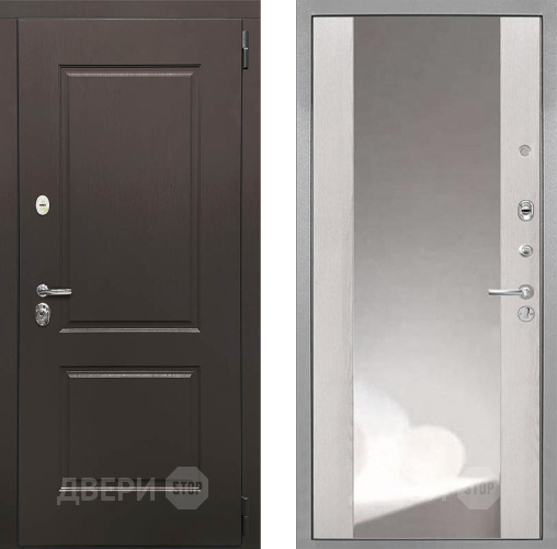 Входная металлическая Дверь Интекрон (INTECRON) Кампо ФЛЗ-516 Зеркало Сосна белая в Голицыно