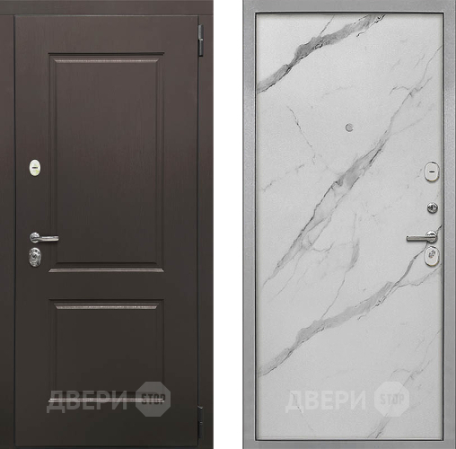 Входная металлическая Дверь Интекрон (INTECRON) Кампо Гладкая Мрамор натуральный арктик в Голицыно