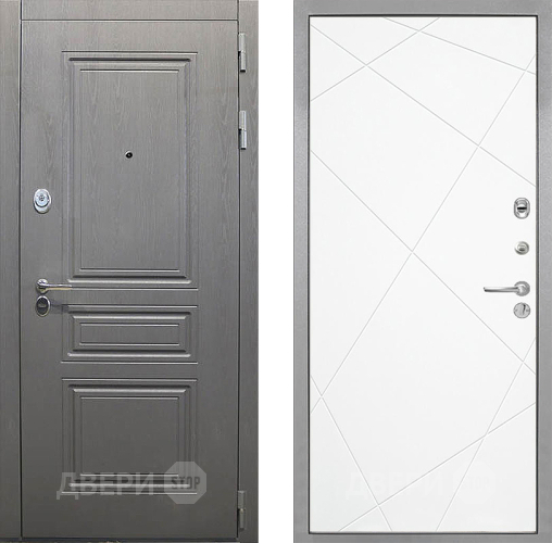 Входная металлическая Дверь Интекрон (INTECRON) Брайтон Графит Лучи-М Софт милк в Голицыно