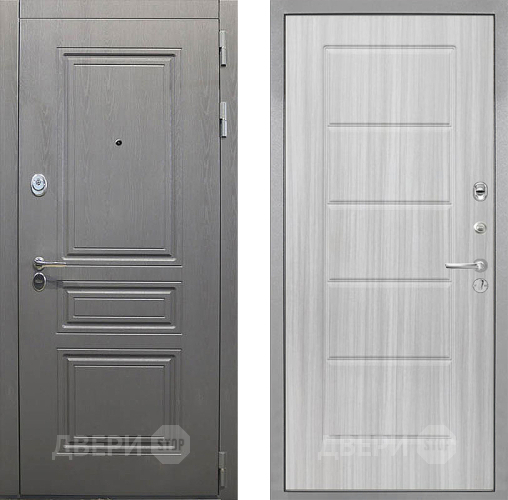 Входная металлическая Дверь Интекрон (INTECRON) Брайтон Графит ФЛ-39 Сандал белый в Голицыно