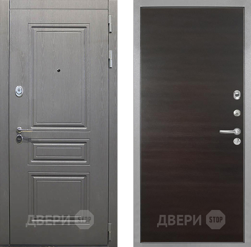 Входная металлическая Дверь Интекрон (INTECRON) Брайтон Графит Гладкая Эковенге поперечный в Голицыно