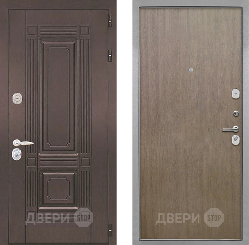 Входная металлическая Дверь Интекрон (INTECRON) Италия Гладкая шпон Венге коричневый в Голицыно
