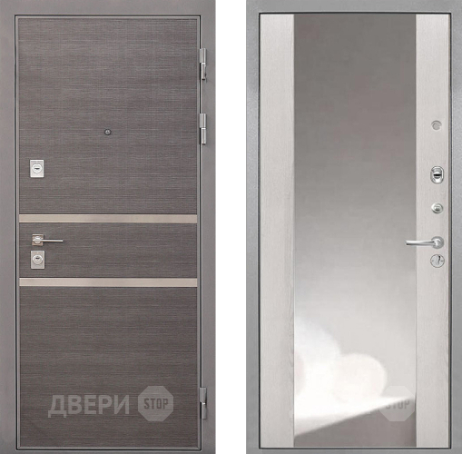 Входная металлическая Дверь Интекрон (INTECRON) Неаполь ФЛЗ-516 Зеркало Сосна белая в Голицыно