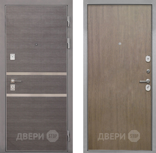 Входная металлическая Дверь Интекрон (INTECRON) Неаполь Гладкая шпон Венге коричневый в Голицыно