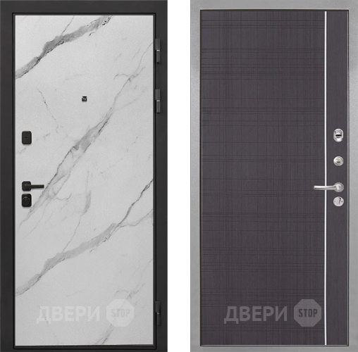 Входная металлическая Дверь Интекрон (INTECRON) Профит Black Мрамор Арктик В-07 с молдингом Венге в Голицыно