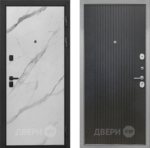 Входная металлическая Дверь Интекрон (INTECRON) Профит Black Мрамор Арктик ФЛ-295 Лофт черный в Голицыно