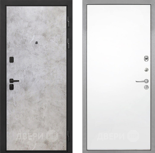 Входная металлическая Дверь Интекрон (INTECRON) Профит Black Мрамор Светлый Гладкая Силк Сноу в Голицыно