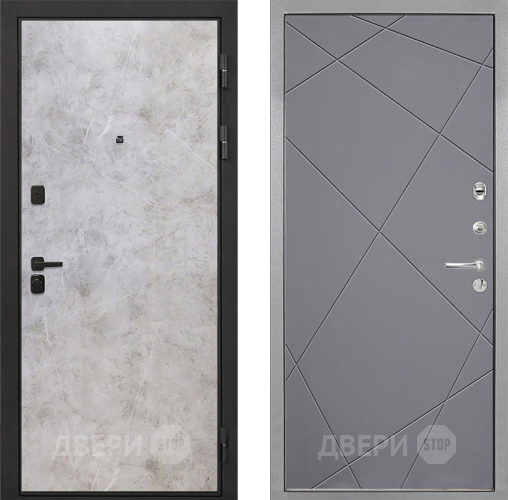 Входная металлическая Дверь Интекрон (INTECRON) Профит Black Мрамор Светлый Лучи-М Графит софт в Голицыно