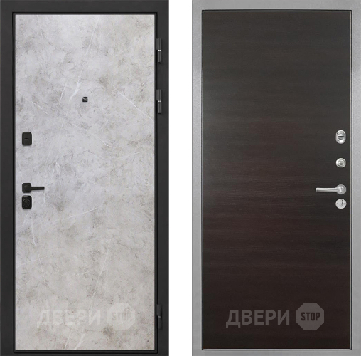 Входная металлическая Дверь Интекрон (INTECRON) Профит Black Мрамор Светлый Гладкая Эковенге поперечный в Голицыно