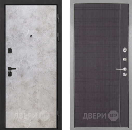 Входная металлическая Дверь Интекрон (INTECRON) Профит Black Мрамор Светлый В-07 с молдингом Венге в Голицыно