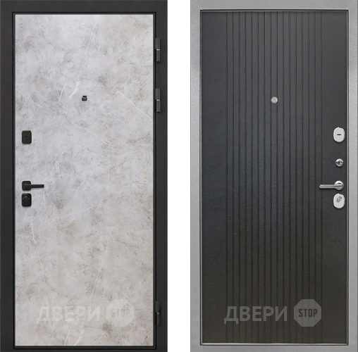 Дверь Интекрон (INTECRON) Профит Black Мрамор Светлый ФЛ-295 Лофт черный в Голицыно