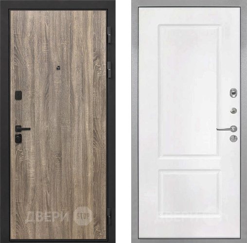 Входная металлическая Дверь Интекрон (INTECRON) Профит Black Дуб Турин КВ-2 Белый матовый в Голицыно