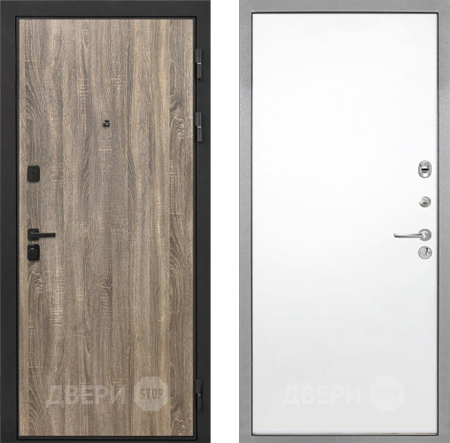 Входная металлическая Дверь Интекрон (INTECRON) Профит Black Дуб Турин Гладкая Силк Сноу в Голицыно