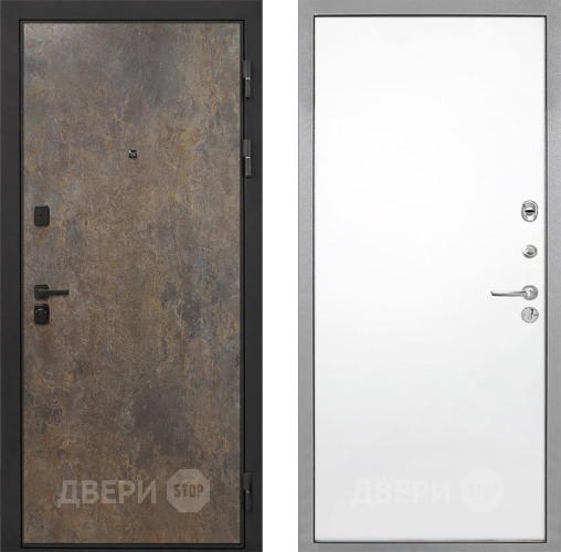 Входная металлическая Дверь Интекрон (INTECRON) Профит Black Гранж Гладкая Силк Сноу в Голицыно