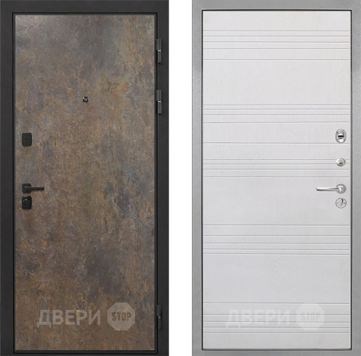 Входная металлическая Дверь Интекрон (INTECRON) Профит Black Гранж ФЛ-316 Белый ясень в Голицыно