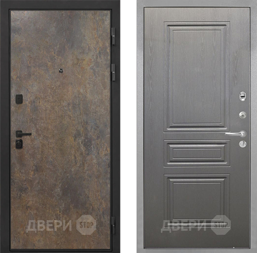 Входная металлическая Дверь Интекрон (INTECRON) Профит Black Гранж ФЛ-243 Графит вуд дуб в Голицыно