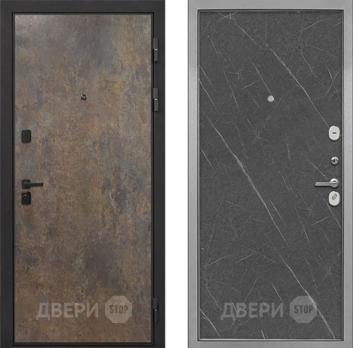 Входная металлическая Дверь Интекрон (INTECRON) Профит Black Гранж Гладкая Гранит лава оникс в Голицыно