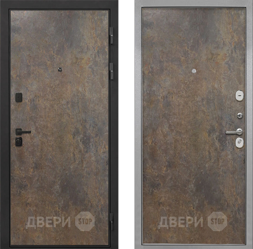 Входная металлическая Дверь Интекрон (INTECRON) Профит Black Гранж Гладкая Гранж в Голицыно