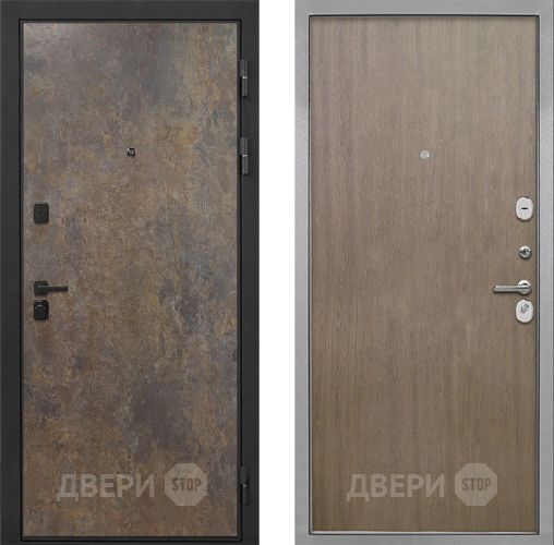 Входная металлическая Дверь Интекрон (INTECRON) Профит Black Гранж Гладкая шпон Венге коричневый в Голицыно