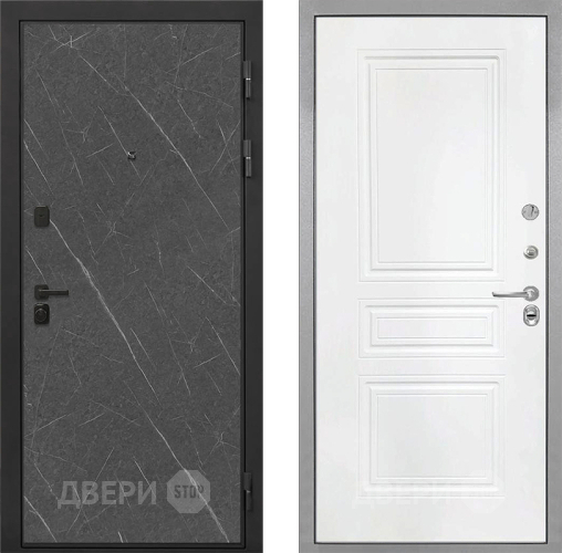 Входная металлическая Дверь Интекрон (INTECRON) Профит Black Гранит Лава Оникс ФЛ-243 Белый матовый в Голицыно