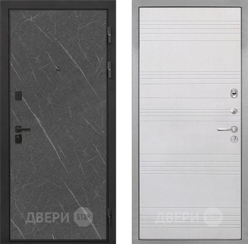 Входная металлическая Дверь Интекрон (INTECRON) Профит Black Гранит Лава Оникс ФЛ-316 Белый ясень в Голицыно