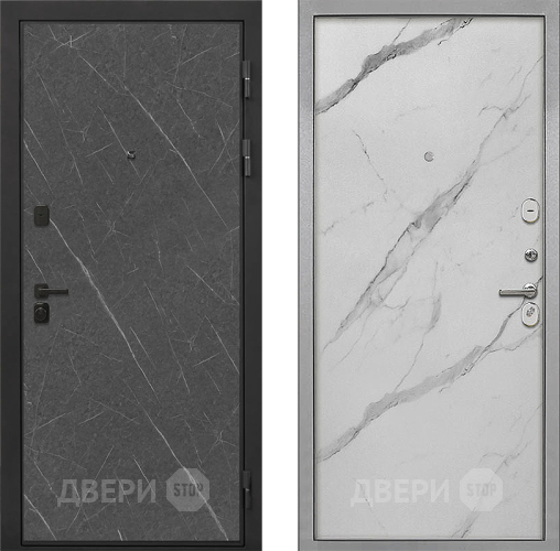 Входная металлическая Дверь Интекрон (INTECRON) Профит Black Гранит Лава Оникс Гладкая Мрамор натуральный арктик в Голицыно