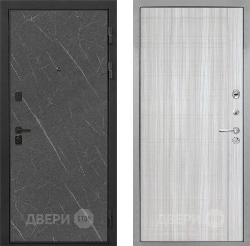 Входная металлическая Дверь Интекрон (INTECRON) Профит Black Гранит Лава Оникс В-07 с молдингом Сандал белый в Голицыно