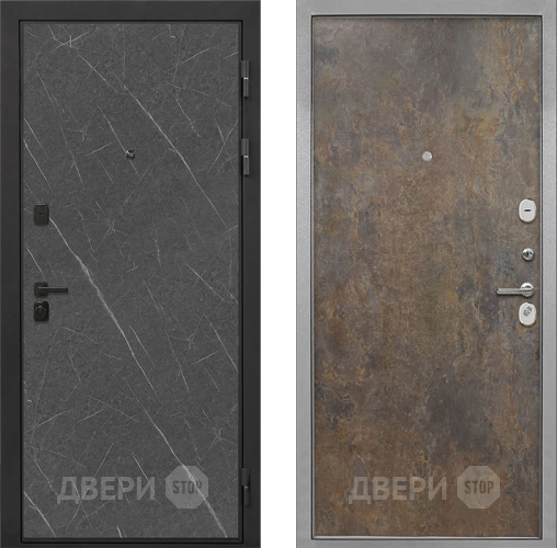 Входная металлическая Дверь Интекрон (INTECRON) Профит Black Гранит Лава Оникс Гладкая Гранж в Голицыно