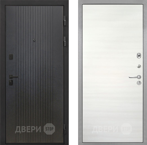 Входная металлическая Дверь Интекрон (INTECRON) Профит Black ФЛ-295 Гладкая Дуб сильвер поперечный в Голицыно