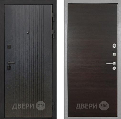 Входная металлическая Дверь Интекрон (INTECRON) Профит Black ФЛ-295 Гладкая Эковенге поперечный в Голицыно