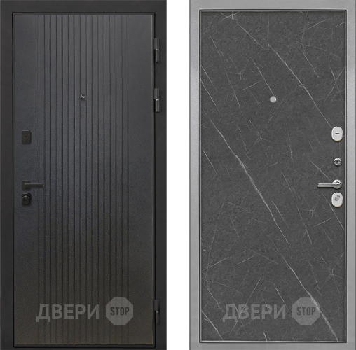 Входная металлическая Дверь Интекрон (INTECRON) Профит Black ФЛ-295 Гладкая Гранит лава оникс в Голицыно