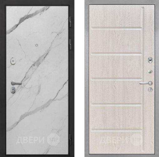 Входная металлическая Дверь Интекрон (INTECRON) Гектор Мрамор Арктик ФЛ-102 Сосна белая в Голицыно