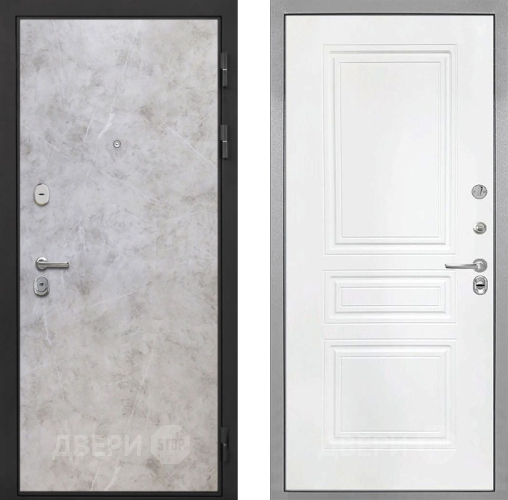 Входная металлическая Дверь Интекрон (INTECRON) Гектор Мрамор Светлый ФЛ-243 Белый матовый в Голицыно