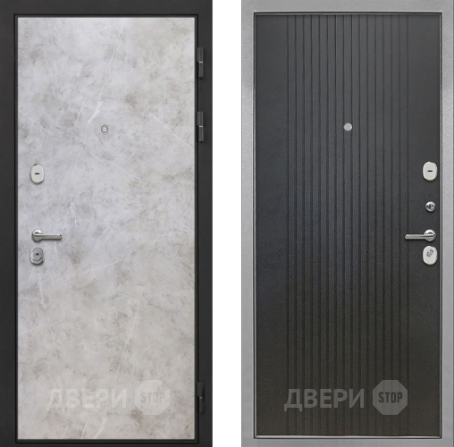 Входная металлическая Дверь Интекрон (INTECRON) Гектор Мрамор Светлый ФЛ-295 Лофт черный в Голицыно