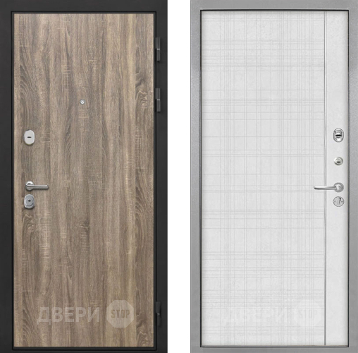 Входная металлическая Дверь Интекрон (INTECRON) Гектор Дуб Турин В-07 с молдингом Лофт белый в Голицыно