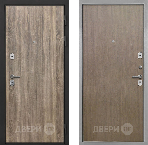 Входная металлическая Дверь Интекрон (INTECRON) Гектор Дуб Турин Гладкая шпон Венге коричневый в Голицыно