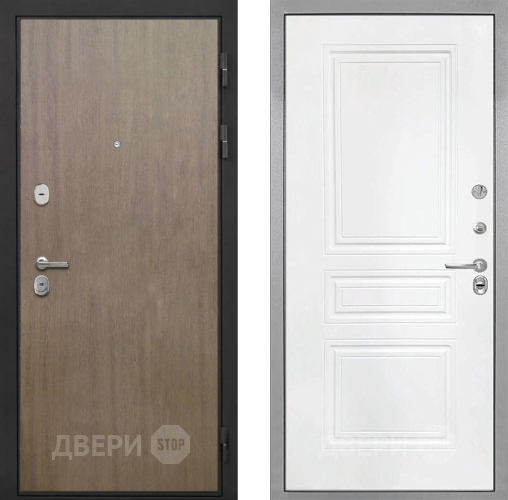 Входная металлическая Дверь Интекрон (INTECRON) Гектор Венге Коричневый ФЛ-243 Белый матовый в Голицыно