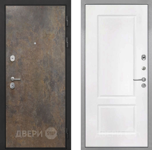 Входная металлическая Дверь Интекрон (INTECRON) Гектор Гранж КВ-2 Белый матовый в Голицыно