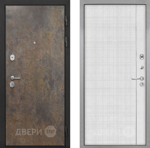 Входная металлическая Дверь Интекрон (INTECRON) Гектор Гранж В-07 с молдингом Лофт белый в Голицыно