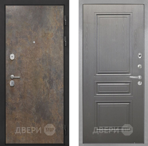 Входная металлическая Дверь Интекрон (INTECRON) Гектор Гранж ФЛ-243 Графит вуд дуб в Голицыно