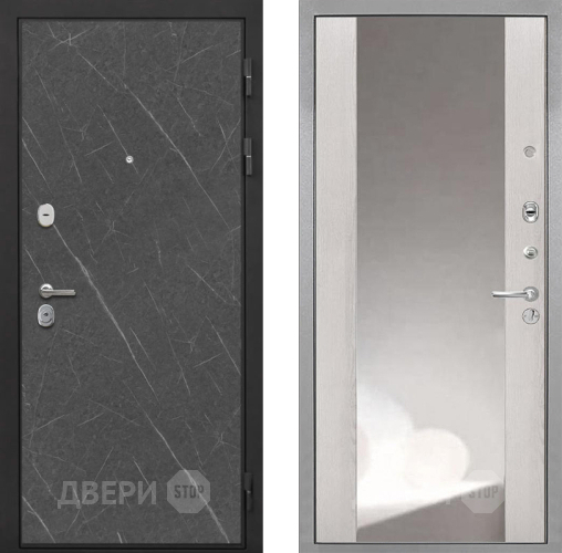 Дверь Интекрон (INTECRON) Гектор Гранит Лава Оникс ФЛЗ-516 Зеркало Сосна белая в Голицыно